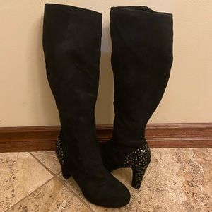 Impo Knee High Boots w/ Studded Heel, Sz 10